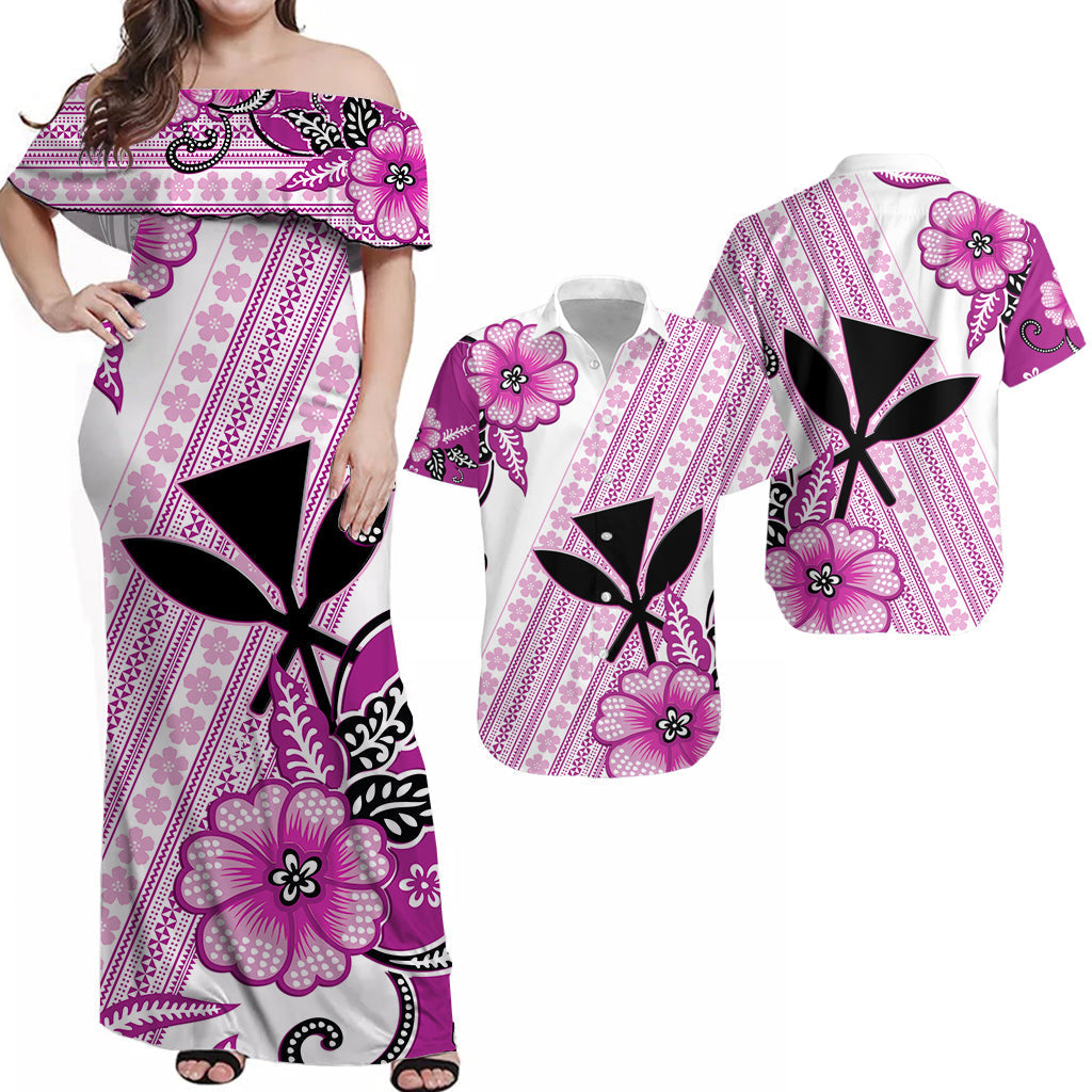 Hawaii Matching Hawaiian Shirt And Dress Kakau Tribal Pink Batik Floral Ver.02 LT13 - Wonder Print Shop
