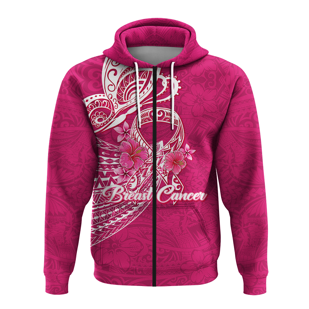 Custom Personalised Breast Cancer Pink Ribbon Butterfly Polynesian Pink Version Hoodie LT12 - Wonder Print Shop