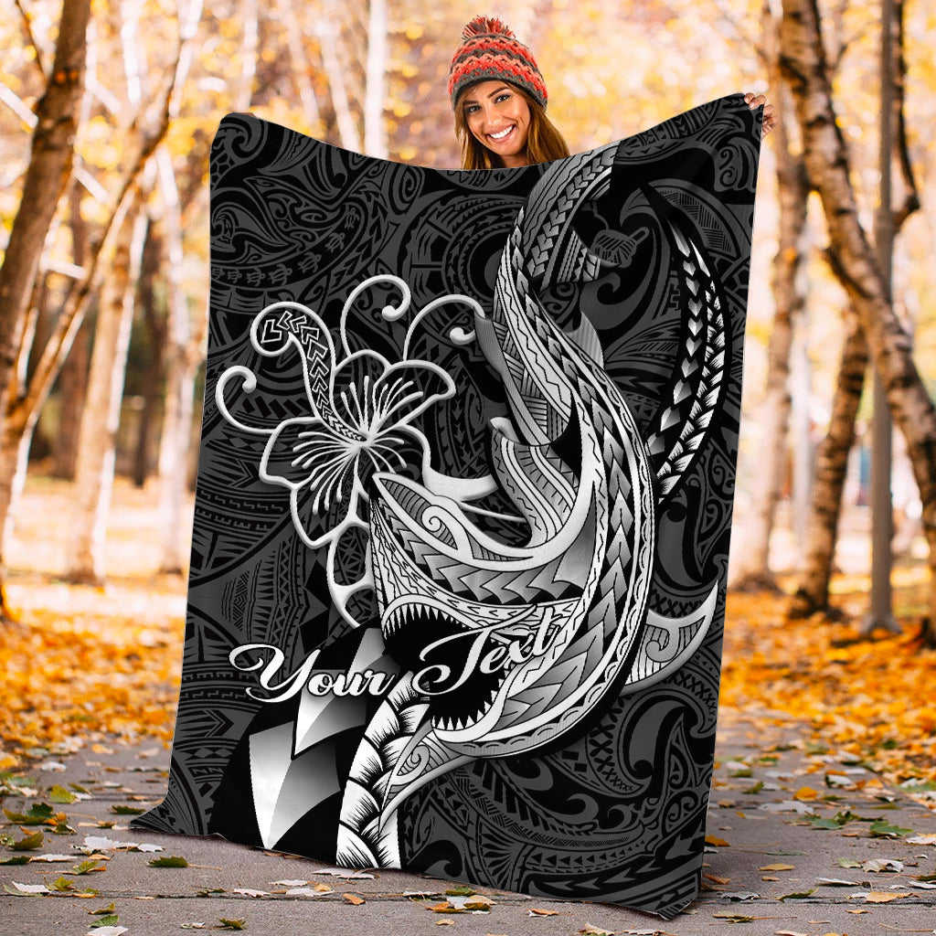 custom-personalised-polynesian-shark-tattoo-hawaii-tribal-blanket