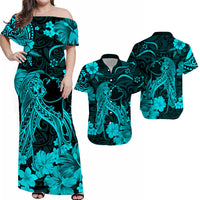Hawaii Matching Hawaiian Shirt And Dress Polynesia Turquoise Beautiful Hula Girl LT13 - Wonder Print Shop
