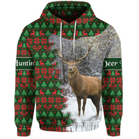 Dear Hunting Christmas Hoodie Green LT8 - Wonder Print Shop