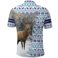Dear Hunting Christmas Polo Shirt White LT8 - Wonder Print Shop