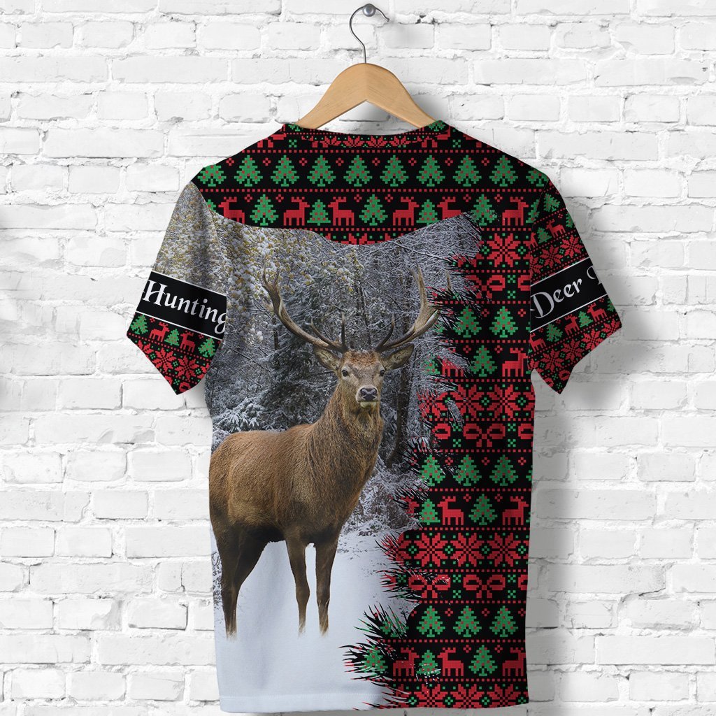 Dear Hunting Christmas T Shirt Black LT8 - Wonder Print Shop