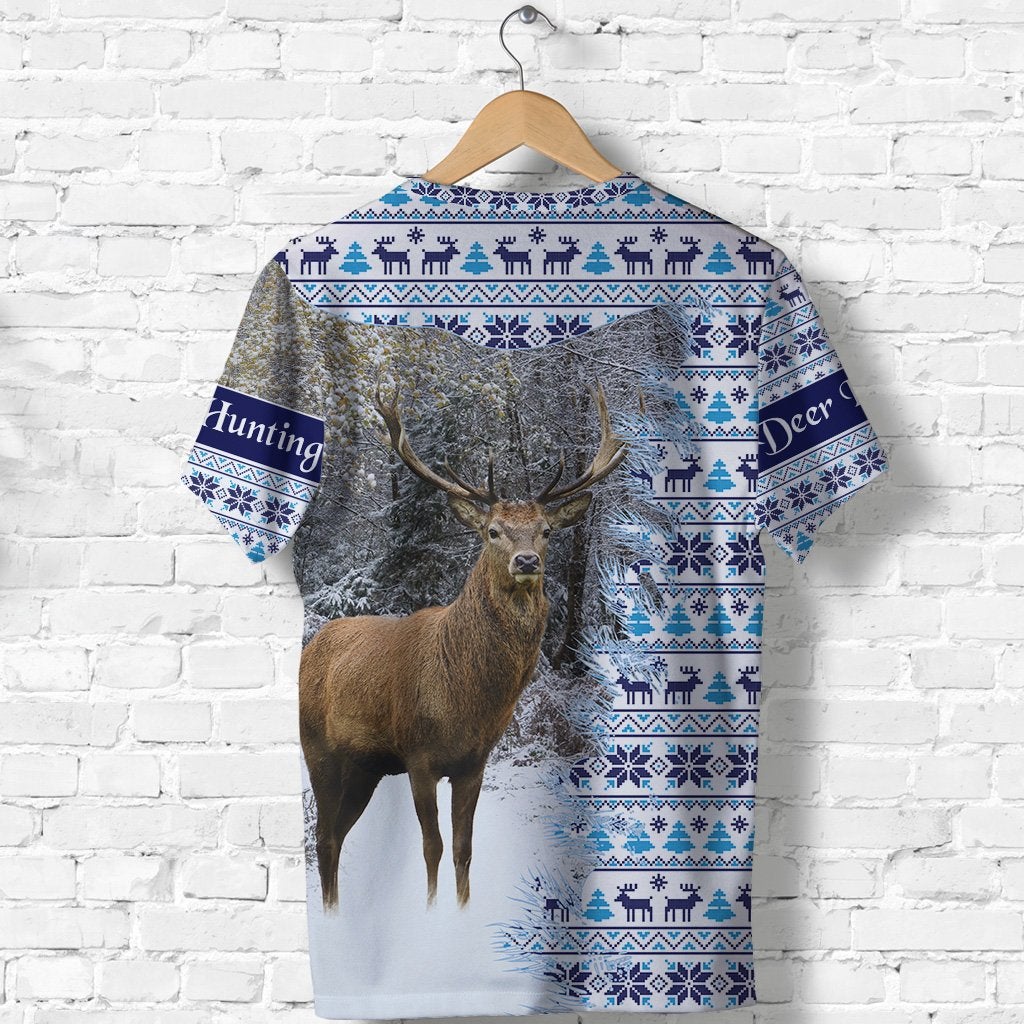 Dear Hunting Christmas T Shirt White LT8 - Wonder Print Shop