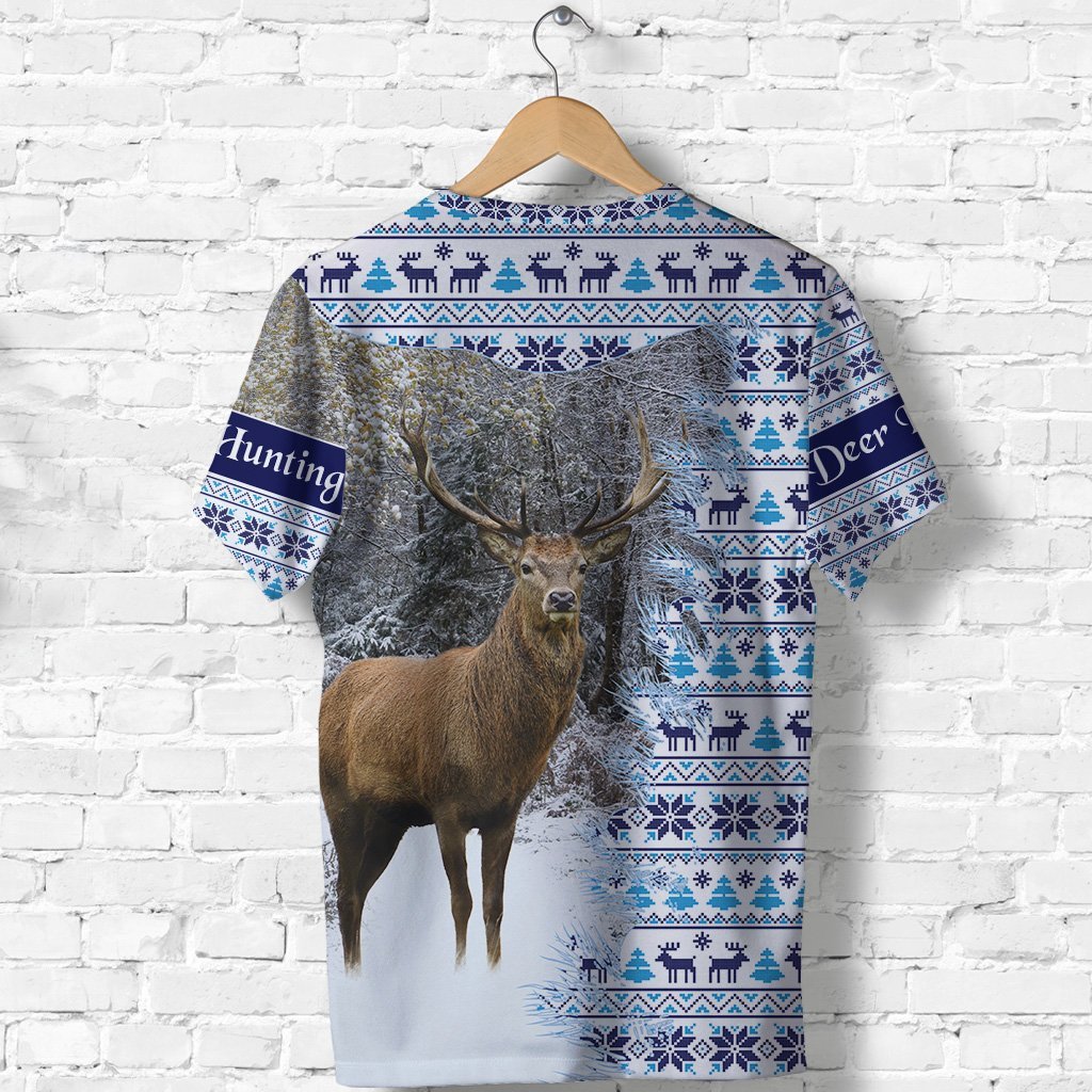 Dear Hunting Christmas T Shirt White LT8 - Wonder Print Shop