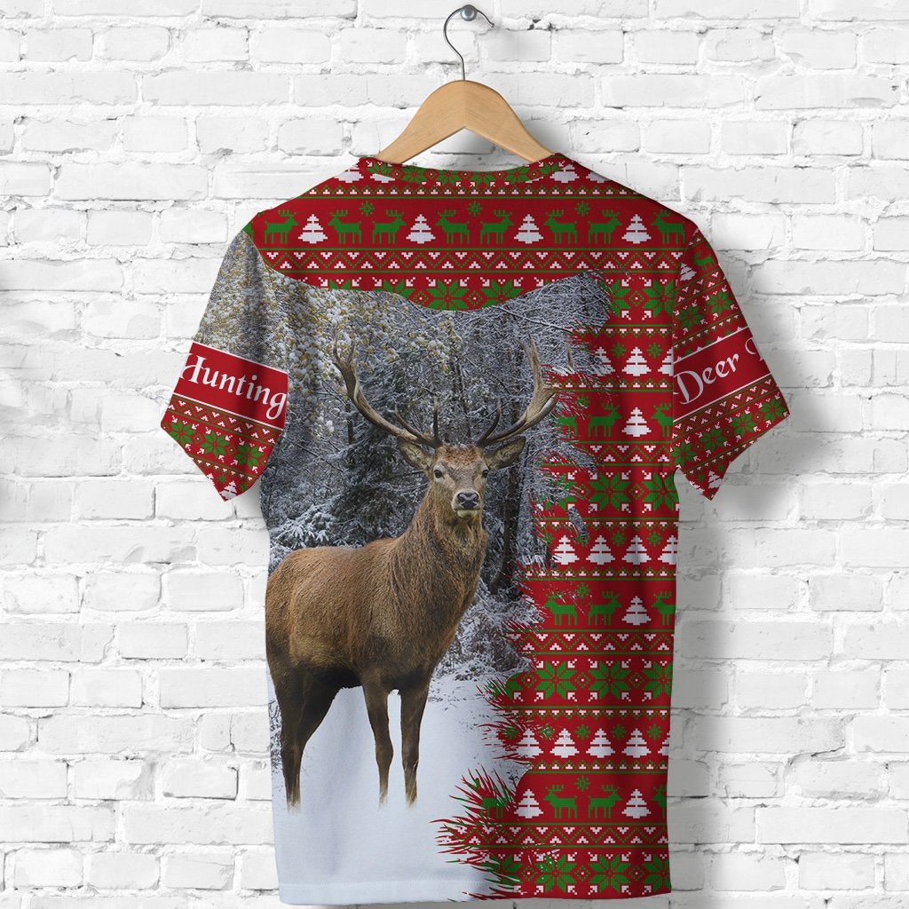 Dear Hunting Christmas T Shirt Red Vibes LT8 - Wonder Print Shop