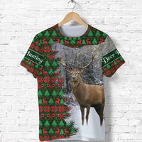 Dear Hunting Christmas T Shirt Green LT8 - Wonder Print Shop