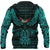 Viking Denmark Hoodie Valknut of Odin Cyan RLT12 - Wonder Print Shop