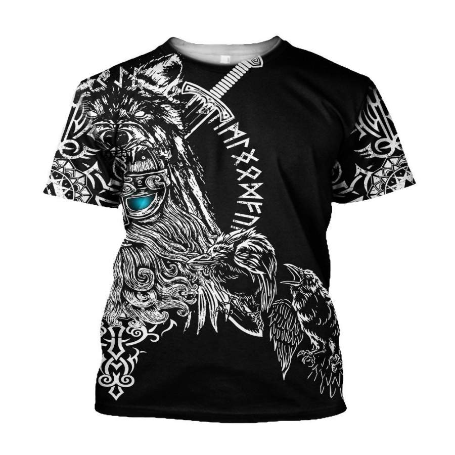 Viking Clothing Odin Viking Tattoo 3D T Shirt RLT12 - Wonder Print Shop