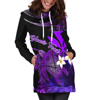 Custom Personalised Hawaii Turtle With Plumeria Leaf Purple Women Hoodie Dress LT12 - Wonder Print Shop