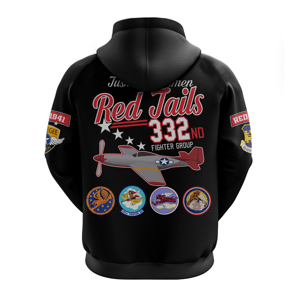 Custom Tuskegee Airmen The Red Tails Pride Hoodie LT12 - Wonder Print Shop
