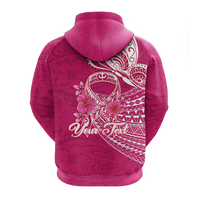 Custom Personalised Breast Cancer Pink Ribbon Butterfly Polynesian Pink Version Hoodie LT12 - Wonder Print Shop