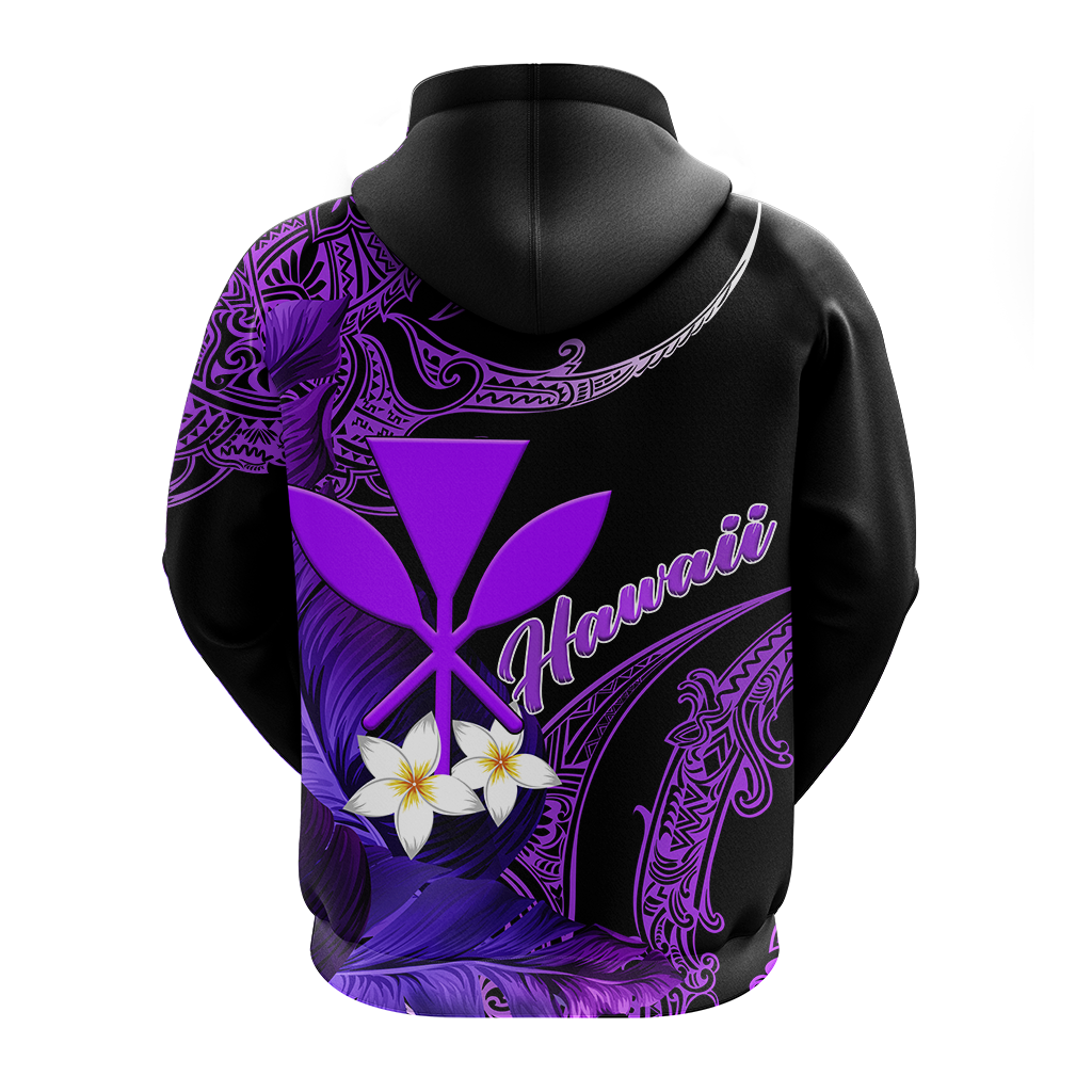 Custom Hawaii Turtle With Plumeria Leaf Purple Hoodie LT12 - Wonder Print Shop
