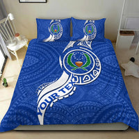 (Custom Personalised) Pohnpei Bedding Set - Micronesia Pride Blue LT12 - Wonder Print Shop