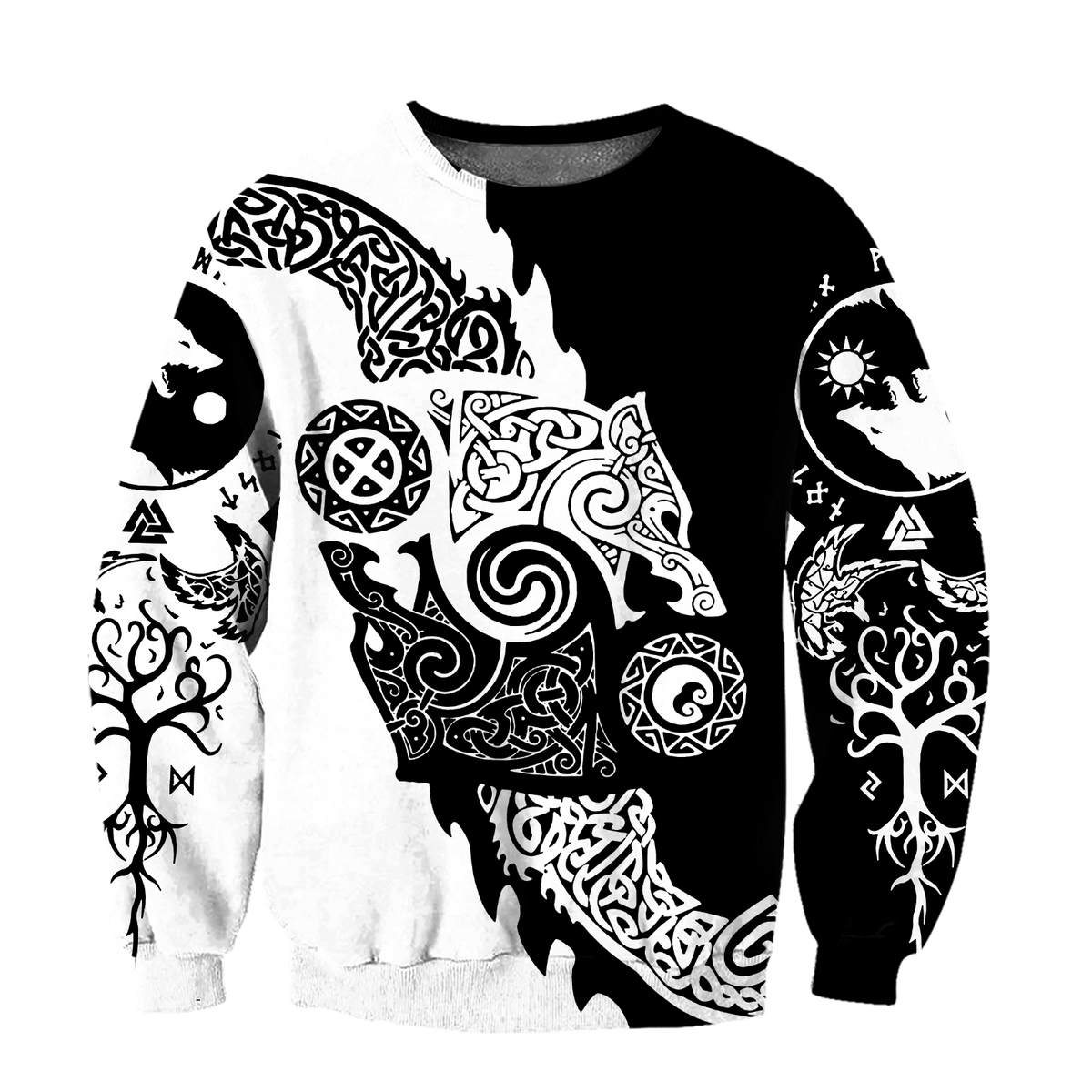 Viking Clothing Viking Hati and Skoll 3D Sweatshirt RLT12 - Wonder Print Shop
