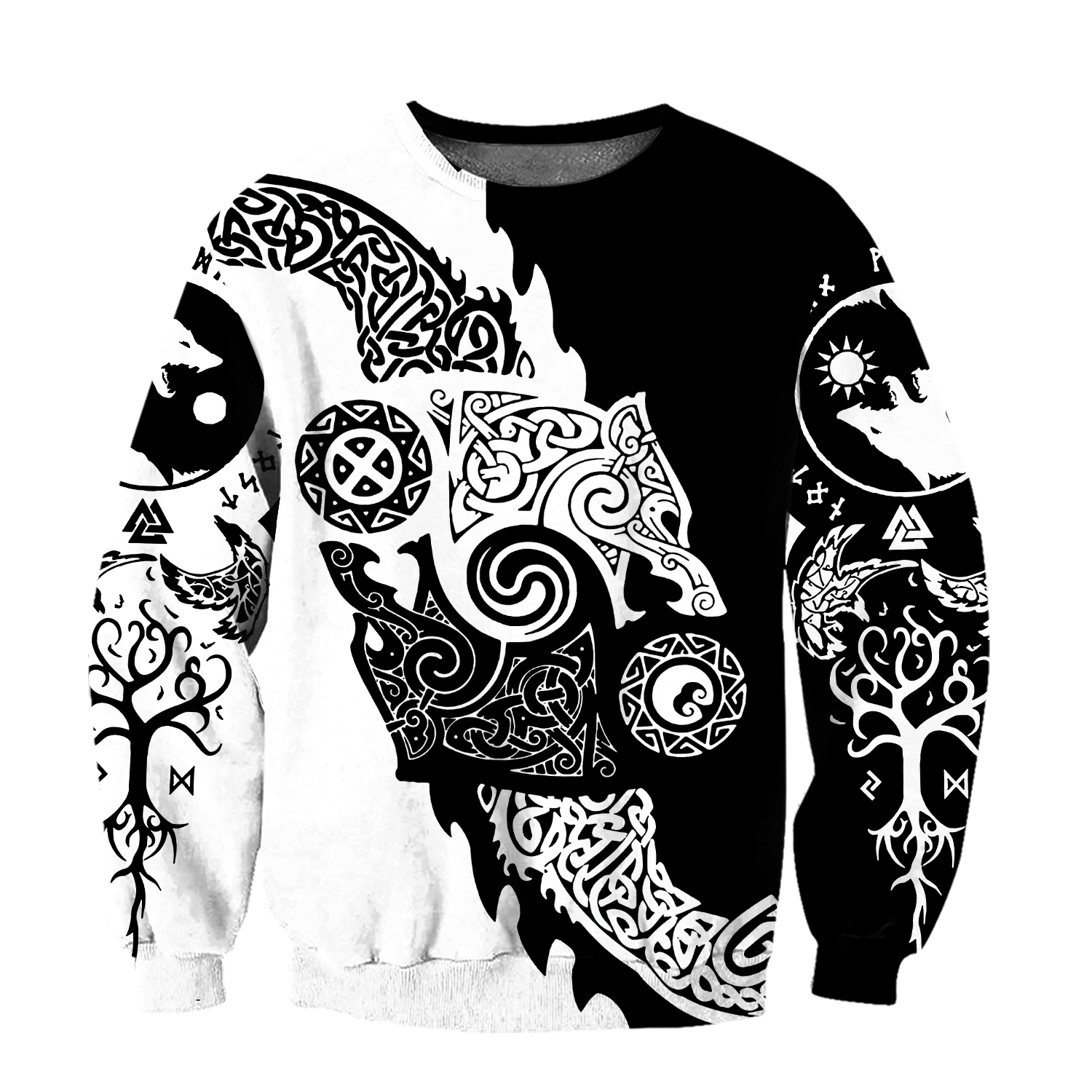 Viking Clothing Viking Hati and Skoll 3D Sweatshirt RLT12 - Wonder Print Shop