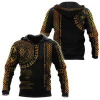 Viking Clothing Viking Golden Runes Hoodie RLT12 - Wonder Print Shop