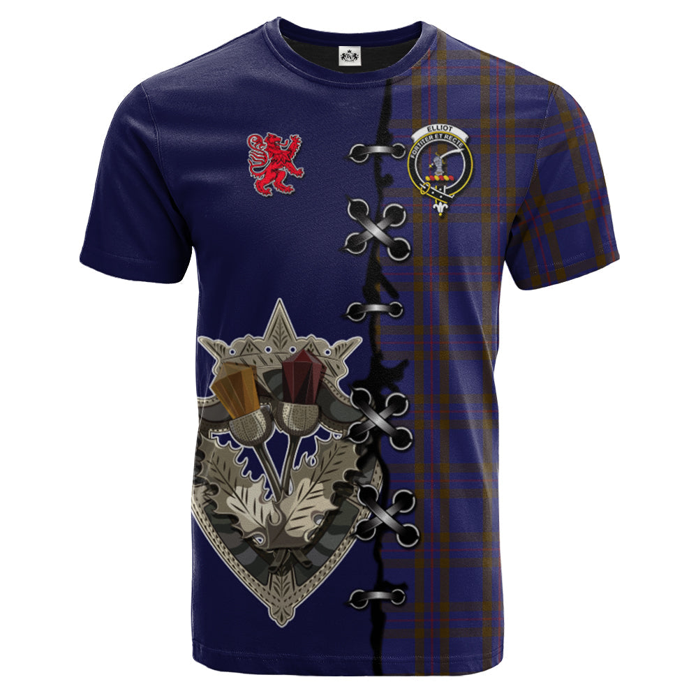 scottish-elliot-clan-crest-tartan-lion-rampant-and-celtic-thistle-t-shirt