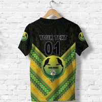 Custom Papua New Guinea Enga Mioks T Shirt Rugby Original Style Black, Custom Text And Number LT8 - Wonder Print Shop