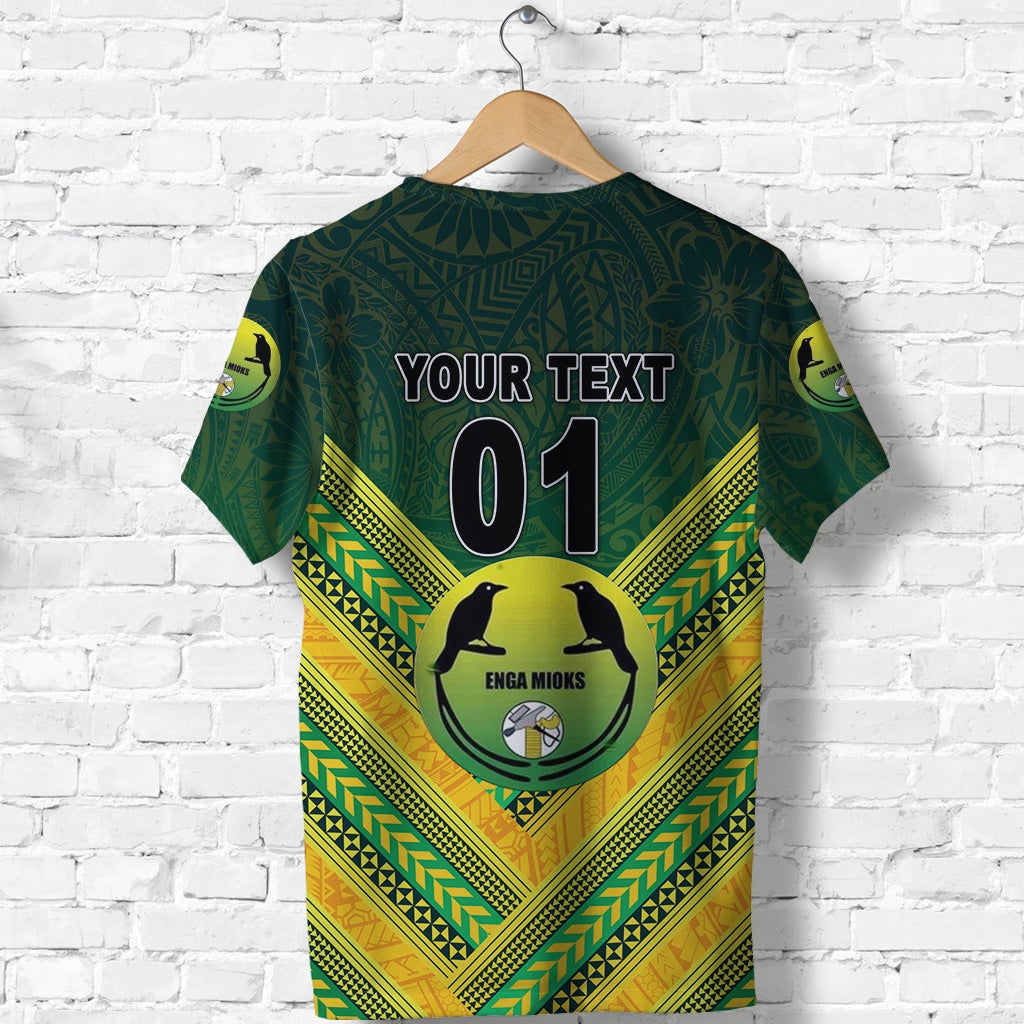 Custom Papua New Guinea Enga Mioks T Shirt Rugby Original Style Green, Custom Text And Number LT8 - Wonder Print Shop