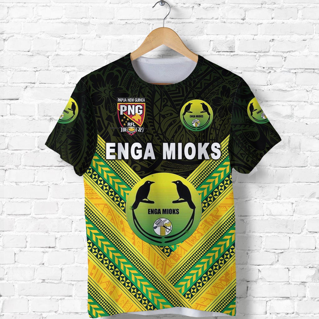 Papua New Guinea Enga Mioks T Shirt Rugby Original Style Black LT8 - Wonder Print Shop