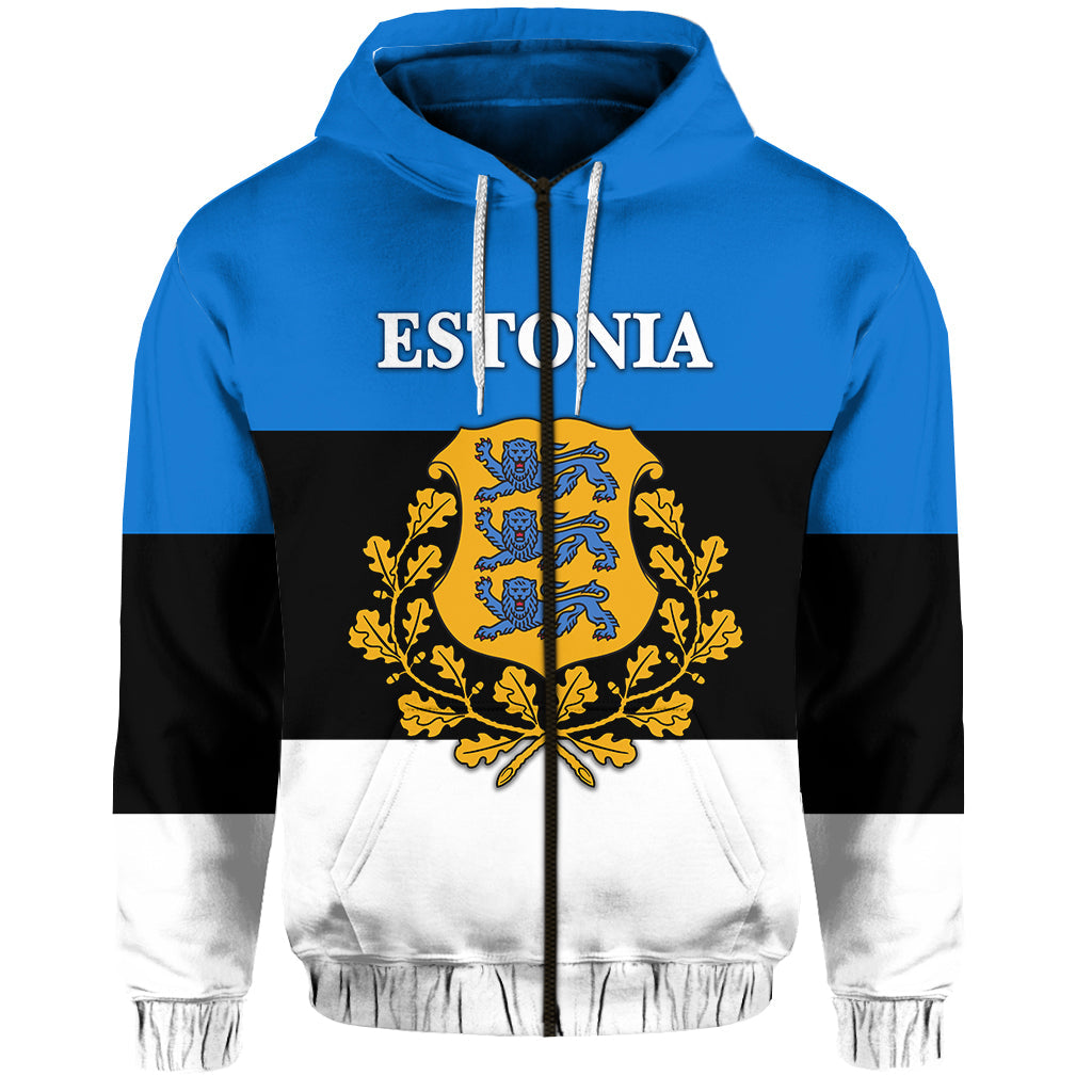 Custom Estonia Zip Hoodie Flag Style LT8 - Wonder Print Shop