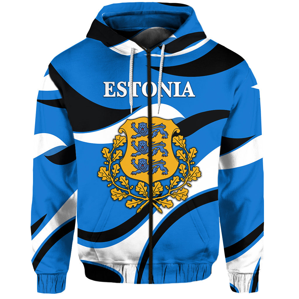Custom Estonia Zip Hoodie Sporty Style LT8 - Wonder Print Shop