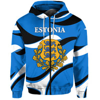 Custom Estonia Zip Hoodie Sporty Style LT8 - Wonder Print Shop
