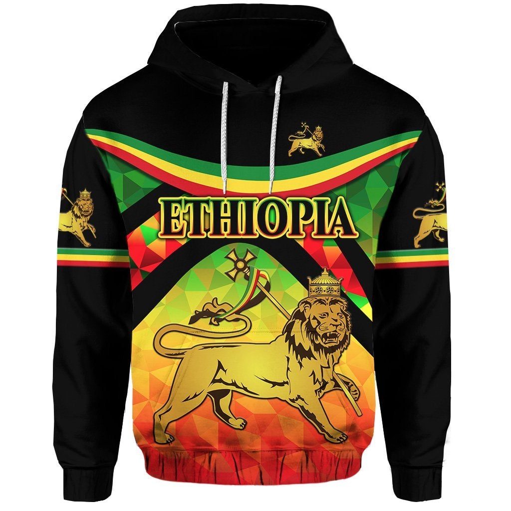 Ethiopia Lion Of Judah Hoodie Vibes Version LT8 - Wonder Print Shop