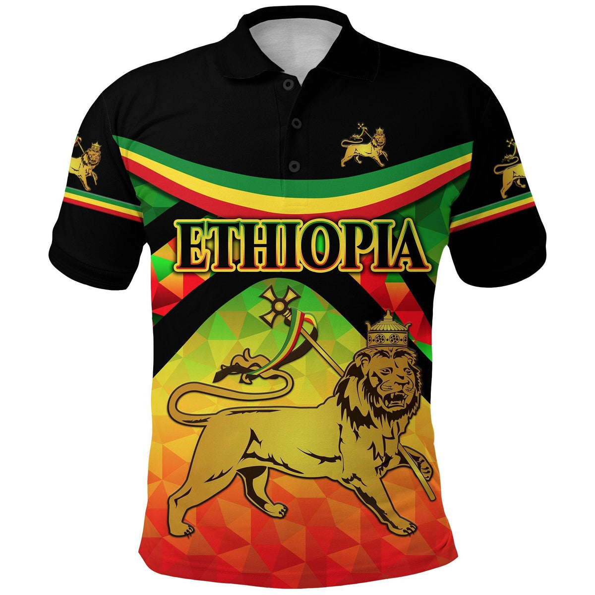 Ethiopia Lion Of Judah Polo Shirt Vibes Version LT8 - Wonder Print Shop