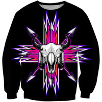 Bison Pink Arrow Native American Exclusive 3D Sweatshirt LT10 - Wonder Print Shop