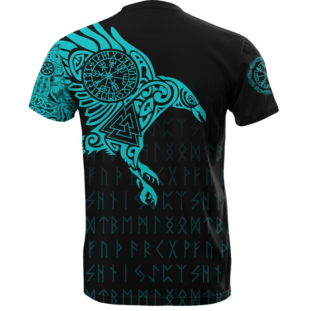 Viking The Raven Of Odin Tattoo T Shirt Blue RLT12 - Wonder Print Shop