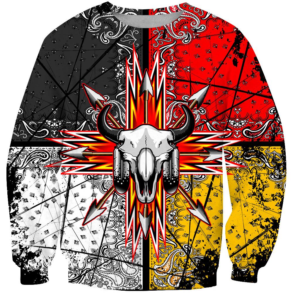 Bison Arrow Native American Exclusive 3D Sweatshirt LT10 - Wonder Print Shop