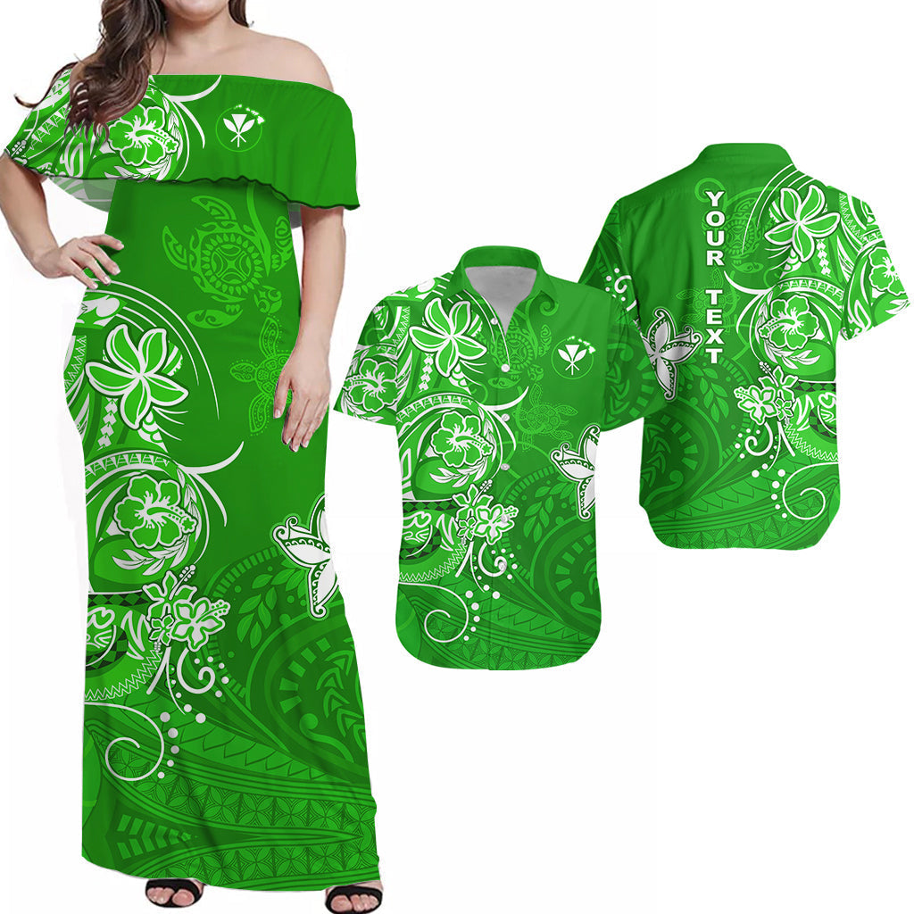 Personalised Hawaii Matching Hawaiian Shirt And Dress Polynesia Green Sea Turtle Honu and Map LT13 - Wonder Print Shop