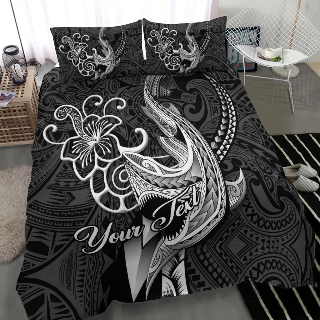 Custom Personalised Polynesian Shark Tattoo Hawaii Tribal Bedding Set LT12 - Wonder Print Shop