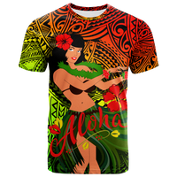 Hawaii Hula Girl Reggae T Shirt LT2 - Wonder Print Shop