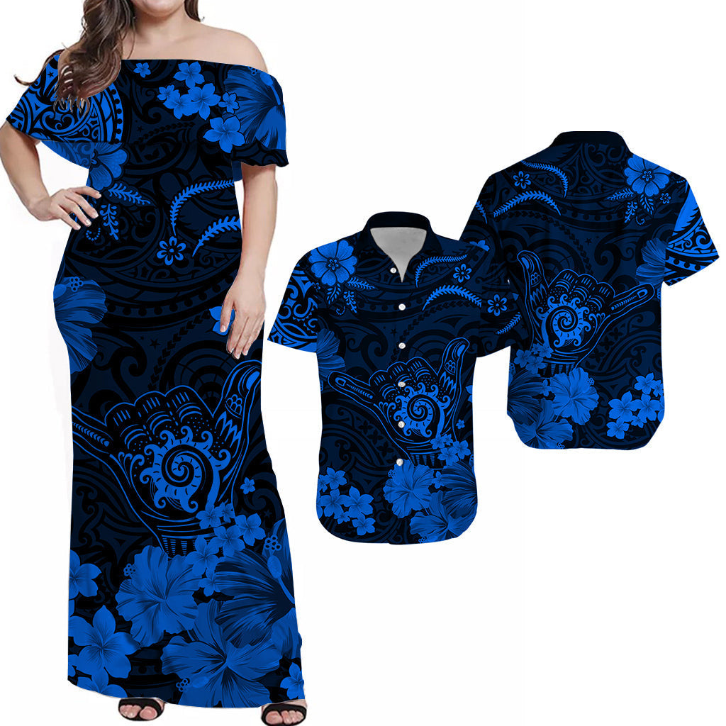Hawaii Matching Hawaiian Shirt And Dress Polynesia Blue Cool Shaka Sign LT13 - Wonder Print Shop