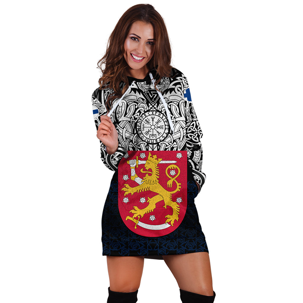 Viking Hoodie Dress Finland Viking Symbol RLT12 - Wonder Print Shop