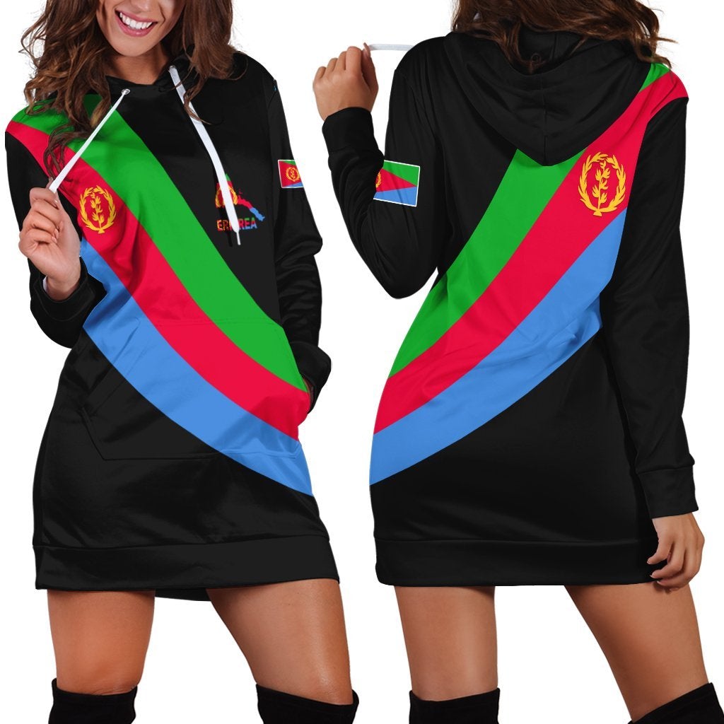 eritrea-special-flag-hoodie-dress-black
