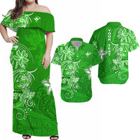 Personalised Hawaii Matching Hawaiian Shirt And Dress Polynesia Green Sea Turtle Honu and Map LT13 - Wonder Print Shop