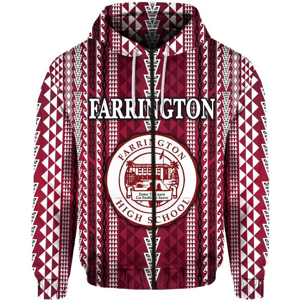 Custom Hawaii Farrington High School Zip Hoodie Simple Style LT8 - Wonder Print Shop