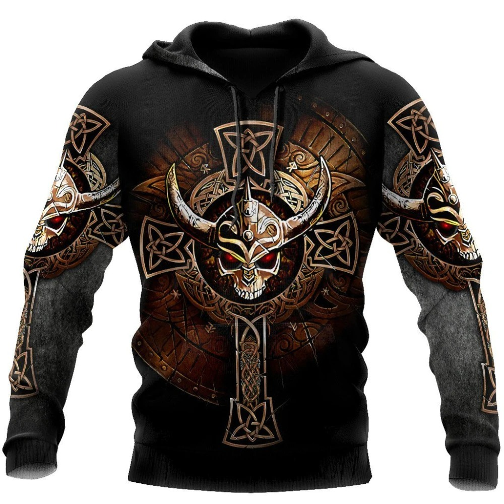 Viking Clothing Skull Cross Hoodie RLT12 - Wonder Print Shop