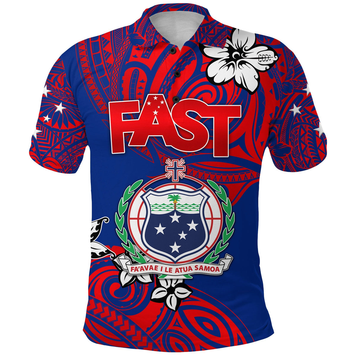 Custom Samoa FAST Party Polo Shirt Unique Vibes LT8 - Wonder Print Shop