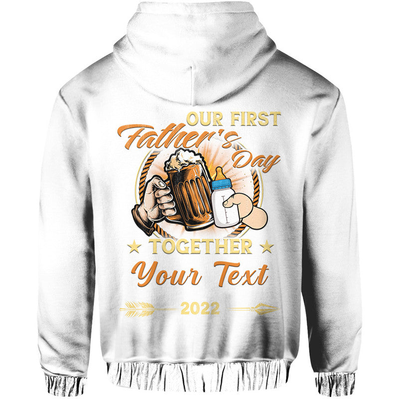 Custom Father Day Hoodie Our First Father Day Simple Style White LT8 - Wonder Print Shop