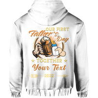 Custom Father Day Hoodie Our First Father Day Simple Style White LT8 - Wonder Print Shop