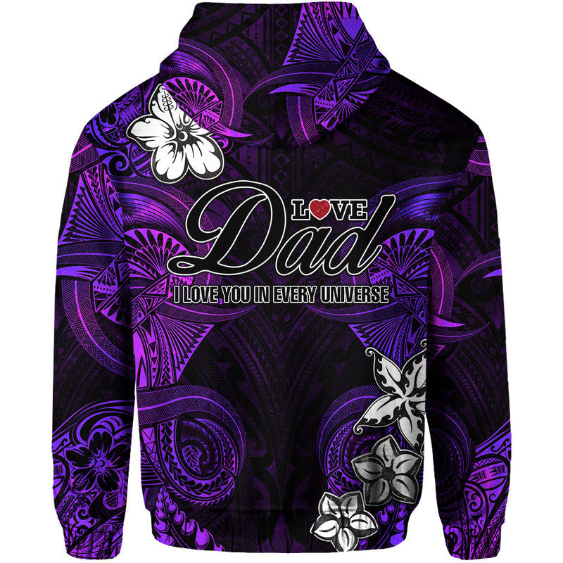 Custom Polynesian Fathers Day Hoodie I Love You In Every Universe Purple LT8 - Wonder Print Shop
