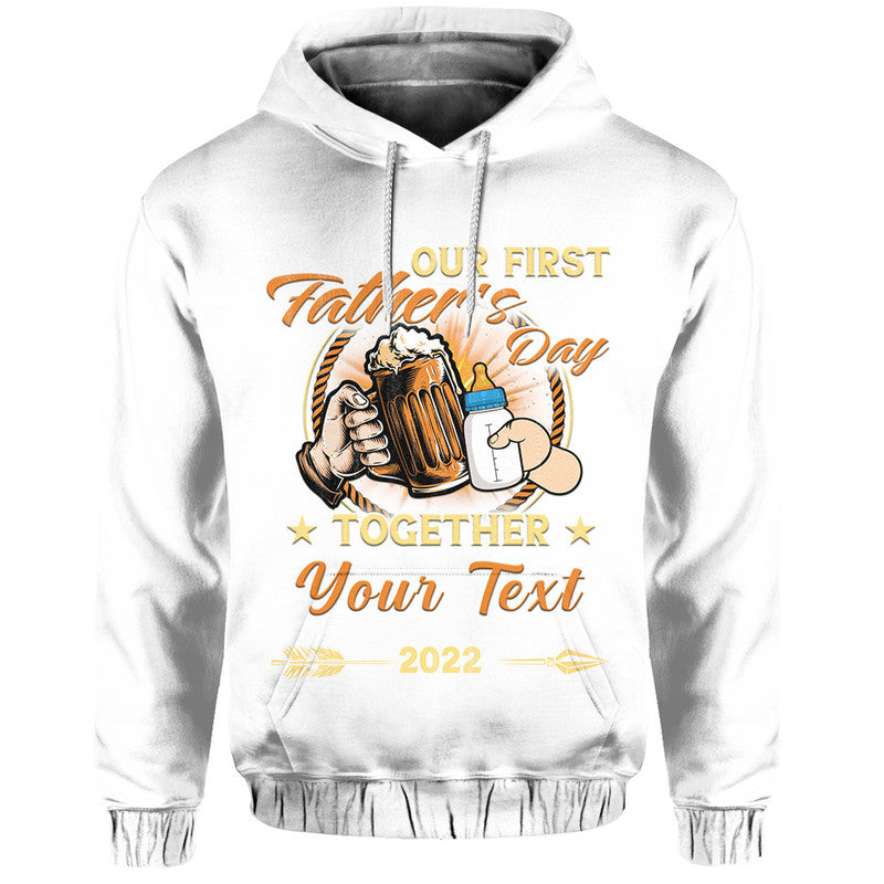 Custom Father Day Hoodie Our First Father Day Simple Style White LT8 - Wonder Print Shop