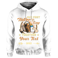 Custom Father Day Hoodie Our First Father Day Simple Style White LT8 - Wonder Print Shop