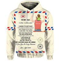 Custom Father Day Hoodie Letter From Daughter Simple Style LT8 - Wonder Print Shop