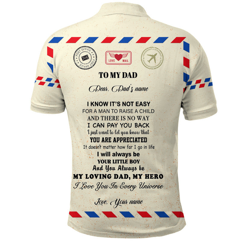 Custom Father Day Polo Shirt Letter From Son Simple Style LT8 - Wonder Print Shop